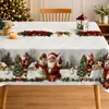 Mantel Navideño Transfronterizo Amazon TEMU con Muñeco de Nieve Estampado Creativo para Fiesta en Casa y Reunión Festiva Decoración
