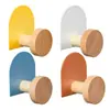 Juego personalizado de 4 ganchos de madera sin taladro, ganchos adhesivos coloridos para cocina, baño, entrada y detrás de la puerta, ganchos de madera creativos para abrigos