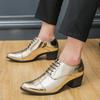 Sapatos masculinos de salto alto pontiagudo plus size transfronteiriços Estilo britânico Sapatos de cabeleireiro Estilo europeu e americano Casual Sapatos formais de negócios