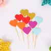 Bandeira de Bolo de Amor de Aniversário Pacote com 10 Unidades Suprimentos de Confeitaria Bandeira de Amor Decoração Fileira de Festa Decoração de Amor