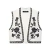 Comércio Exterior Atacado Roupas Femininas Estilo Europeu e Americano Transfronteiriço Aliexpress Novo Zra Ponto Xadrez Malha Bordada Colete