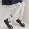 Leggings a Cuadros con Lazo para Niñas 2025 Otoño Nuevo Estilo Coreano Patrón Retorcido Medias de Punto Lisas para Niños