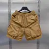 Shorts de Trabalho Finos de Verão para Homens Calças Casuais Largas de Cinco Pontos Secagem Rápida Bolsos Externos Zíper Respirável Calças de Comprimento Médio