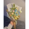 Buquê de Flores Gesang Rosa Miosótis Tecido à Mão de Alta Qualidade Retrô de Nicho Transfronteiriço Dia dos Namorados Dia das Mães