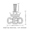 Popular Cadena de Oro Grande Hip-Hop Transfronteriza Europea y Americana Cadena Cubana con Colgante de Letra Diamante Ceo Collar Joyería de Moda y Genial para Hombre