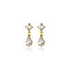 Eloki s925 brinco de prata feminino estilo coreano fresco doce verão geométrico diamante único diamante brinco joia g7118