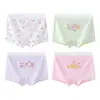Roupa Íntima Infantil de Seda Gelada, Estilo Fino Respirável de Verão, Shorts Boxer para Meninas, Shorts de Seda Antibacteriano de Ângulo Reto para Meninas
