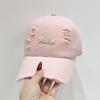Gorra de béisbol pequeña con letras bordadas y agujeros para mujer, nueva gorra de béisbol suave de primavera y otoño, de marca moderna y de red.