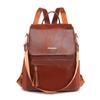 2025 Transfronterizo Nuevo Mochila Antirrobo Retro Europea y Americana para Mujer Moda Borla Gran Capacidad Mochila Tres Usos Venta al por Mayor