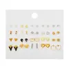 Conjunto de Brincos Pequenos Personalizados Estilo Europeu e Americano, Brincos Compactos para Usar a Semana Toda, Brincos de Venda Quente do Comércio Exterior Transfronteiriço, Preço Especial