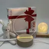 Venta caliente transfronteriza base de madera maciza Tablero de mensajes luz de noche 3D Luz creativa acrílico lámpara de mesa de ambiente