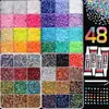 Caja de 24 compartimentos moderna y popular de diamantes de resina jelly de color AB con base plana, empaquetada para arte de uñas DIY, accesorios pequeños, venta al por mayor