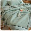 Juego de Colcha de Waffle de Algodón Puro de Verano de Cuatro Piezas Algodón Puro Individual y Doble Lavable a Máquina Colcha para Aire Acondicionado Grado A Materno e Infantil