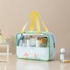 Bolsa de Cosméticos de PVC Transparente Portátil de Viagem Bolsa de Lavar Dupla Camada Bolsa de Armazenamento Separada para Seco e Molhado Impermeável Bolsa de Natação com Desenho