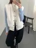 Elegante colete de tricô com pelo sintético de vison retrô, novo estilo outono e inverno 2026, colete suéter em camadas de alta qualidade inspirado em Chanel para mulheres