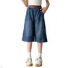 Shorts de mezclilla finos de verano para niñas, pantalones casuales holgados de longitud media para niños mayores, pantalones para niños para usar al aire libre