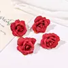 Cabezas de Flores de Rosa Simuladas con Borde Enrollado, Flores de Seda, Caja de Regalo de Amazon Materiales DIY Hechos a Mano, Decoración para Bodas y Hogar
