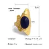 Anillo de Piedra Natural con Textura Martillada Vintage Acero Inoxidable 18K Anillo Abierto Estilo Nicho de Alta Gama Anillo Abierto al por Mayor