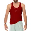 Colete Masculino Amazon Transfronteiriço Elástico Justo Cor Sólida Colete Esportivo Verão Slim Fit Camada Base Bodybuilding