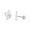 S999 Plata Verano Dulce Mujer Diamante Oreja Hueso Clavo Hueco Mariposa Tornillo Estilo Coreano Pequeño Estudiante Accesorios para Orejas