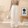 Pantalones de chenilla de cintura alta, adelgazantes, fluidos, de corte holgado, nueva colección otoño 2026, estilo elegante, cálidos y cómodos, pantalones casuales de pierna estrecha