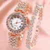 Duoduo Transfronterizo Shein Popular Set de Lujo Pulsera Reloj con Diamantes para Mujer Caja de Regalo de Cinco Piezas Reloj de Cuarzo
