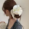 Goma para el pelo de gasa suave estilo francés con bordes de pétalos, ligera y elegante, adecuada para ir al trabajo, citas y uso diario como un accesorio versátil para el cabello