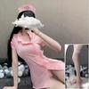 Lencería Sexy para Mujer, Traje de Estudiante Súper Sexy y Apasionado, Uniforme, de Corte Abierto Tentador, Pijama Sin Quitarse, Sexy de Sirvienta Provocativa