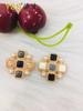 Botón redondo de resina metálica con incrustaciones de perlas estilo Chanel, para abrigos de lana, suéteres y otros artículos decorativos.
