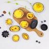 Transfronterizo en stock Hogar Rojo y Negro Molde para Tarta de Huevo con Revestimiento Antiadherente con Forma de Flor Tarta Portuguesa Molde Crisantemo Plato para Tarta de Frutas Molde para Pastel