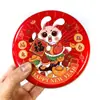 Caja de Regalo Año Nuevo del Conejo 2023 Empaque de Año Nuevo Caja Vacía Dulces de Año Nuevo Galletas Caja de Hierro Crujiente de Copo de Nieve Horneado