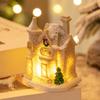 Decoraciones Navideñas Dibujo Animado Resina Casa Pequeña Casa Iluminada con LED Adornos de Micropaisaje Navideño Regalos de Navidad