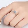 Sonido de sacudida Taobao explosiones fabricantes mayoreo joyería plateada clásico Diamante Púrpura Diamante Blanco anillo de seis garras anillo de pareja de circón