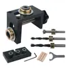 Localizador de Taladro Tres en Uno Abridor de Agujeros para Conector de Tarugo de Mueble Herramienta de Taladrado para Carpintería para Unir Tableros