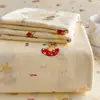 Sábana Bajera Ajustable de Gasa de Doble Capa Funda Pieza Única 2025 Nuevo Verano Dormitorio Individual No Algodón Sábanas de Algodón Puro Protector de Colchón