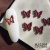 Nuevos accesorios de arte de uñas con pintura en aerosol de aleación, accesorios de arte de uñas de la suerte de Año Nuevo rojo de otoño e invierno, lazos huecos conjoined