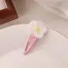 Clip de pelo BB de flor de lana tejida de colores nuevo de Corea del Sur, clip lateral dulce y lindo, clip para flequillo, accesorios para el cabello que combinan con todo
