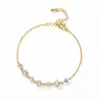 Pulseira de Diamante de Uma Fileira Novo Estilo para Mulheres, Simples e Luxuosa, Design de Nicho, Sensação de Alto Padrão, Elegante e Versátil, Joias de Corrente Fina