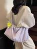 Bolsa de Lona para Mujer, Bolso Cruzado Estilo Coreano Estilo Perezoso, Gran Capacidad para Viajes Casual Versátil Almacenamiento Hombro Deportivo Bolso Mensajero