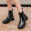 Botas de Lluvia Chelsea para Mujer 2026 Impermeables Antideslizantes Zapatos de Agua Engrosadas Resistentes al Desgaste Botas de Lluvia de Media Pantorrilla Botas de Moda Tendencia
