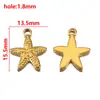 5 Piezas de Acero Inoxidable Colgante Dorado Forma de Estrella de Mar Ala Colgante DIY Collar Accesorios de Joyería Colgante de Agujero Único