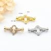 Ouro 18K incrustado zircão O-word 8-word fivela rosa amor fivela camisola cadeia conexão cauda fivela diy acessórios de jóias