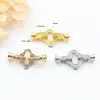 Oro de 18k Circonita Anillo O Cierre de Figura 8 Flor de Rosa Cierre de Corazón Conector de Cadena para Suéter Cierre Final Accesorios para Joyería DIY