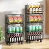 Estante de almacenamiento con ruedas, canasta para verduras, frutas, bocadillos, organizador multifuncional para artículos varios