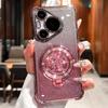 Suporte de cabelo giratório vermelho de ano novo adequado para capa de celular Huawei Pura70 com película de lente P40Pro com capa macia antiqueda