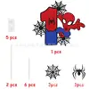 Decoración de pastel de cumpleaños de Spider-Man transfronteriza, tarjeta de pastel para fiesta temática de superhéroes con brillo de doble cara