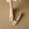 2026 Nuevos Zapatos Planos de Trabajo de Suela Blanda Primavera y Verano, Estilo Hada, Boca Baja Versátiles, Zapatos Mocasines Cómodos de Cuero Suave, Simples