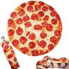 Manta de franela para niños con diseño de pizza y burrito mexicano, manta creativa para siesta, manta redonda, venta caliente de comercio exterior transfronterizo