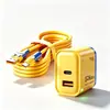 Set de Dibujos Animados Coloridos Cable de Datos Azul de Carga Súper Rápida Compatible con Apple, Android, Huawei, Honor, Xiaomi, VIVO