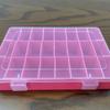 Caixa Plástica Retangular Dividida com 24 Compartimentos Transparente à Prova de Poeira para Manicure Organizador de Mesa Elásticos Cílios Cosméticos Caixa de Armazenamento